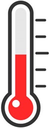 Clipart image of a partially filled thermometer.